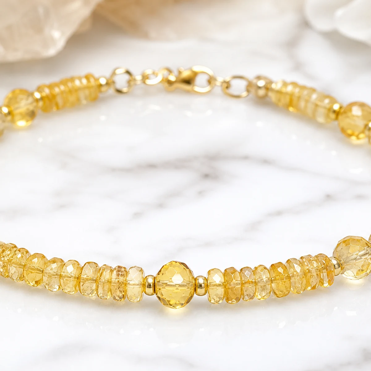 Absolute Clarity - Citrine Heishi Bracelet